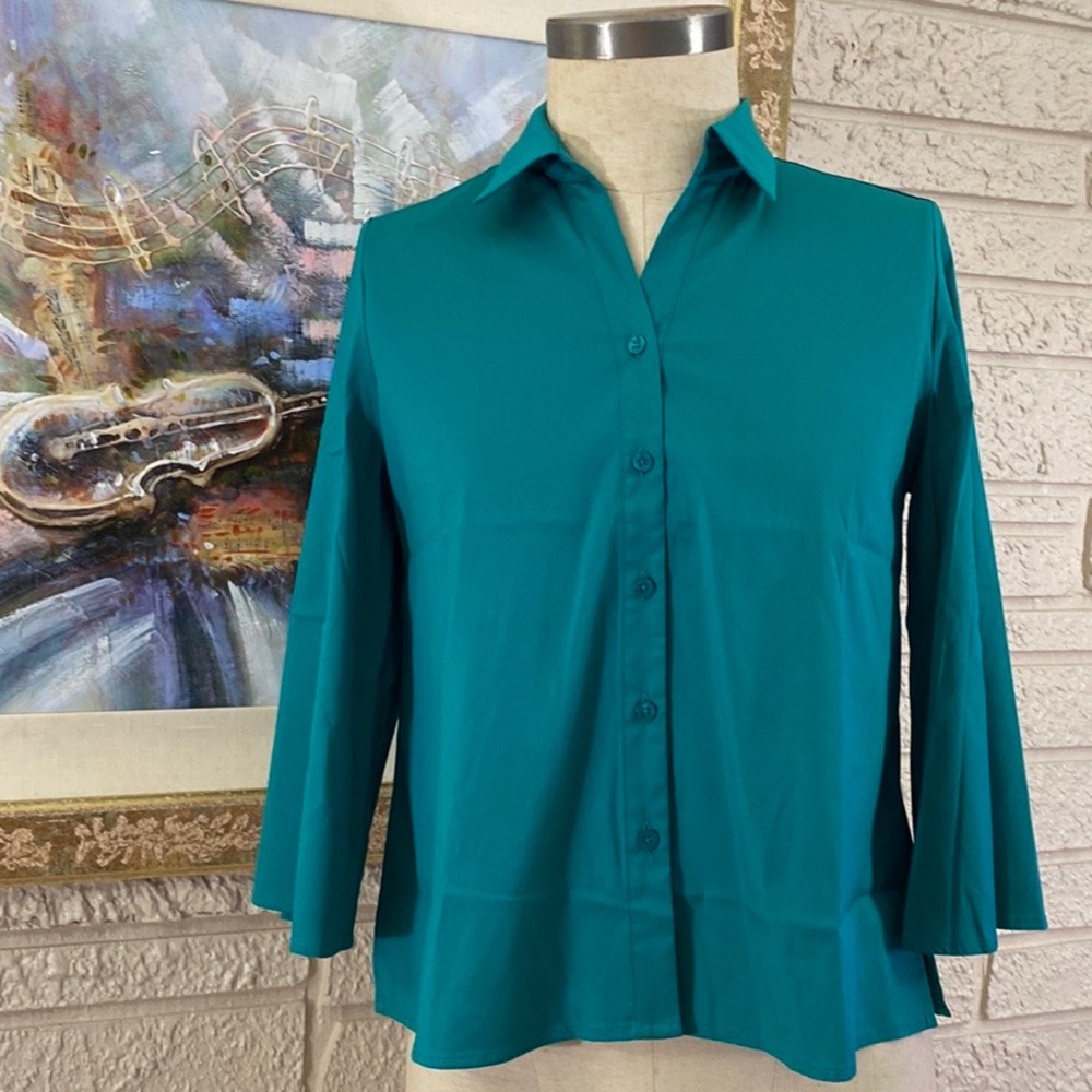 Chico’s Poplin Button Up Shirt Top